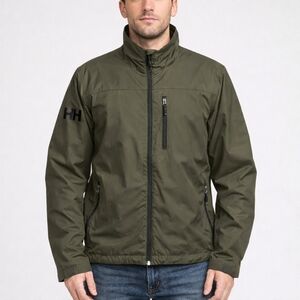 Helly Hansen Men's Size M Lightweight Waterproof Olive Green Full-zip Casual